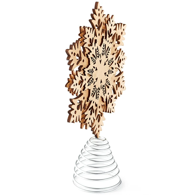 Winter Woodland Snowflake Christmas Tree Topper - Image 2