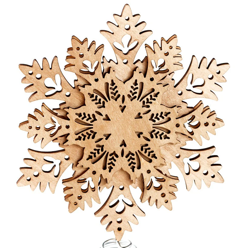 Winter Woodland Snowflake Christmas Tree Topper - Image 4
