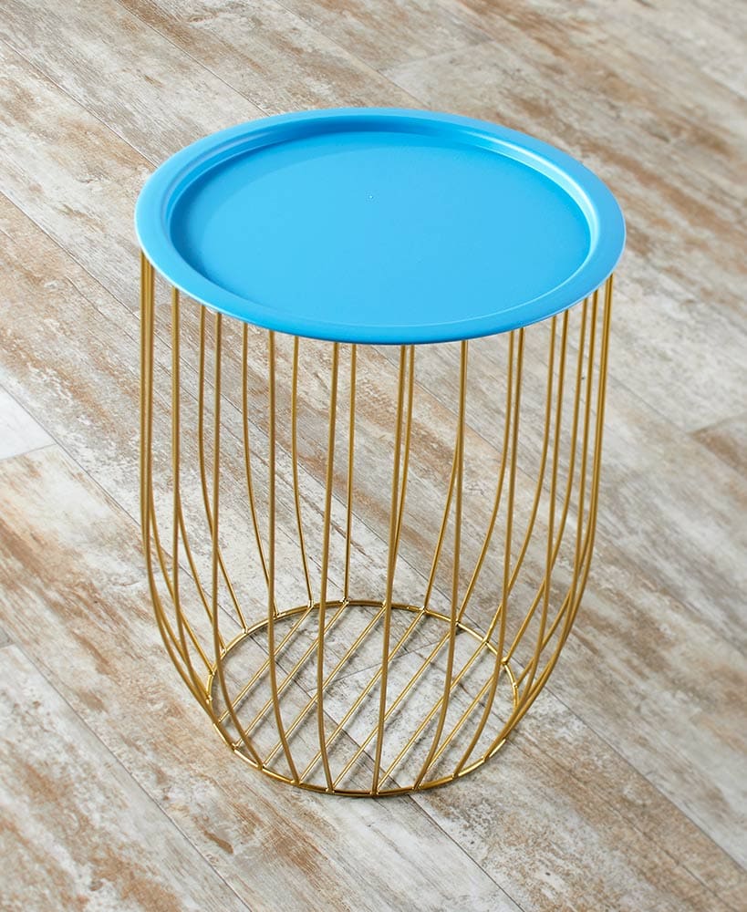 Wire Storage Side Table with Removable Tabletop - Image 2