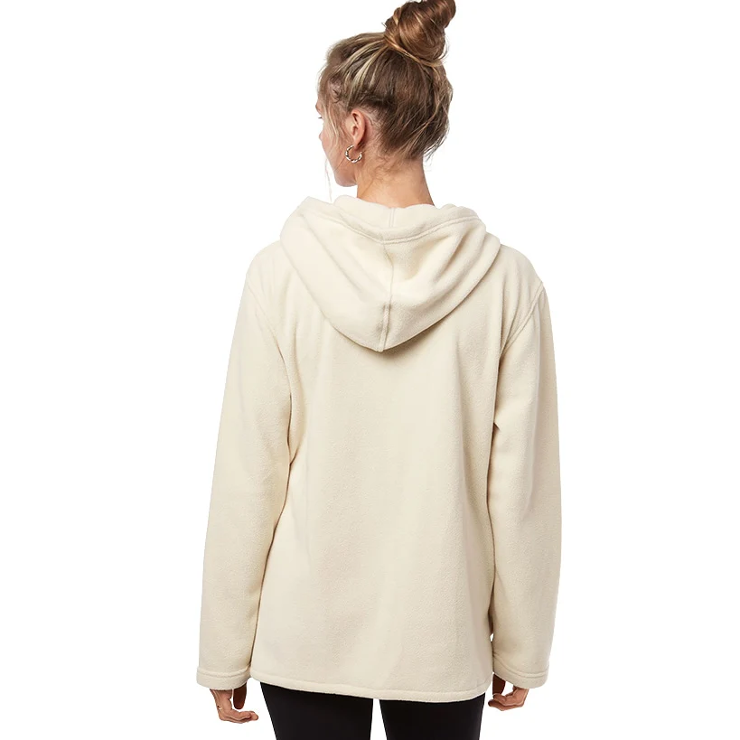 Women's Button-Up Fleece Jacket with Hood - Image 3