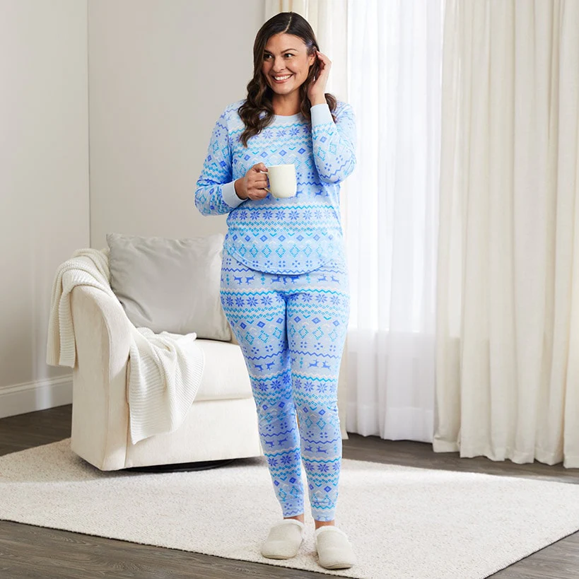 Women's Fair Isle Knit Pajama Set - Image 3