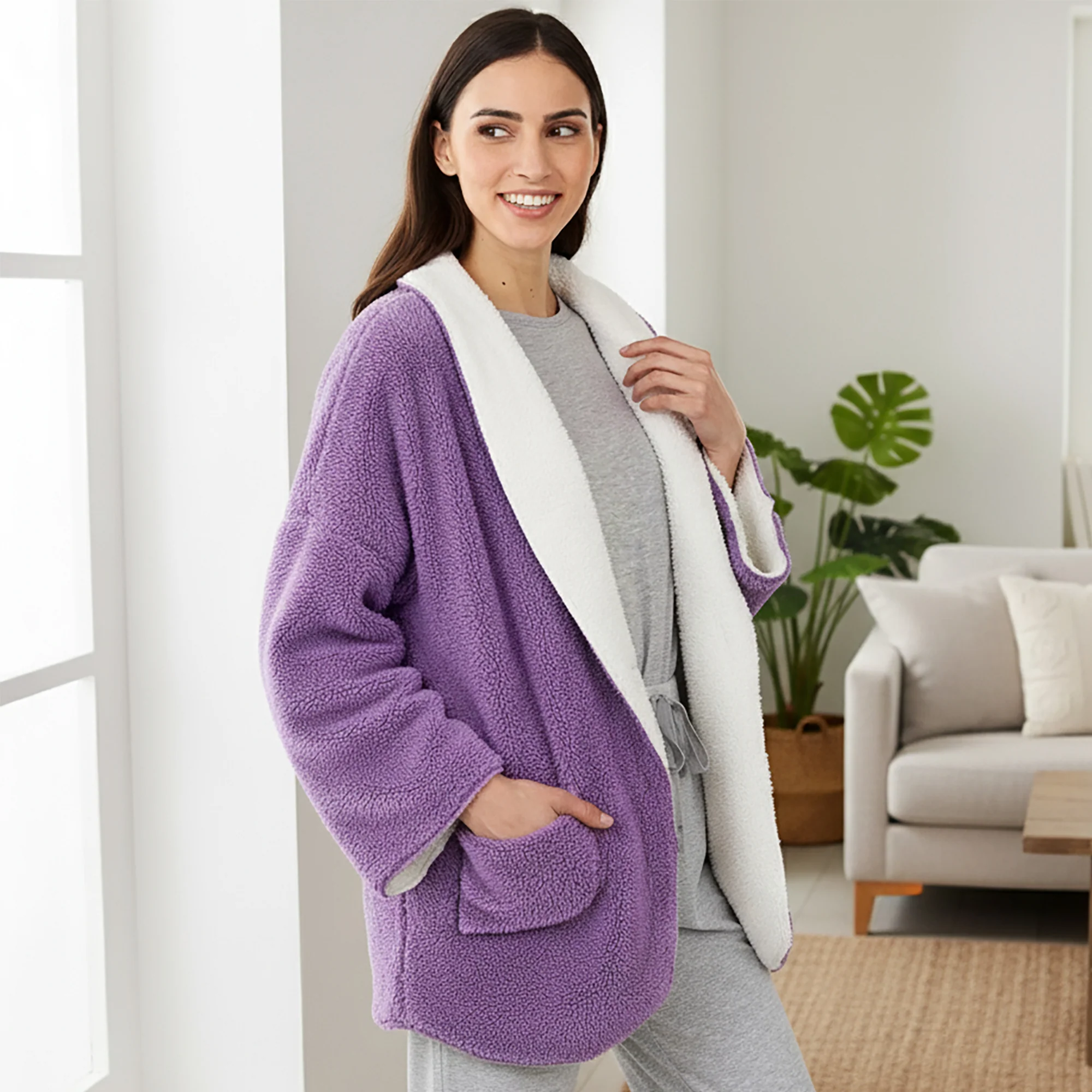 Women's Fleece Reversible Jacket - Image 2
