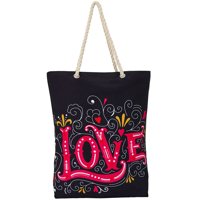 Women's Love Heart Tote Bag with Rope Handle - Image 4