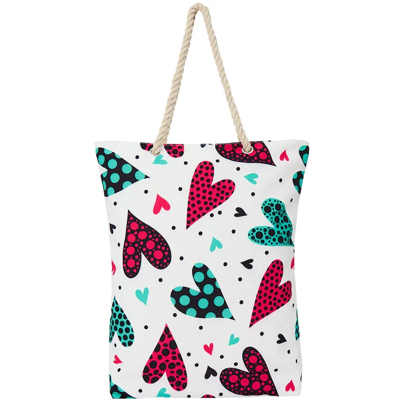 Women's Love Heart Tote Bag with Rope Handle - Image 5