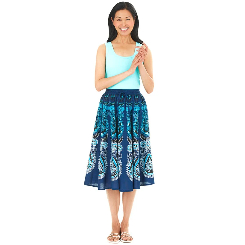Women's Midi Circle Skirt in Paisley Print - Image 8