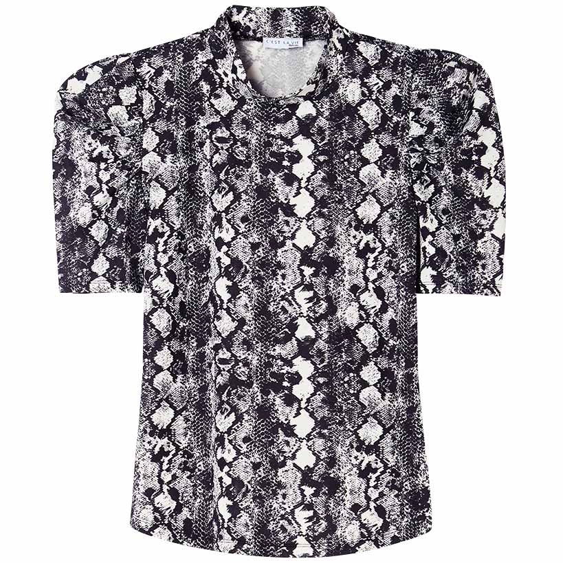 Women's Mock Neck Puff Sleeve Blouse - Image 2