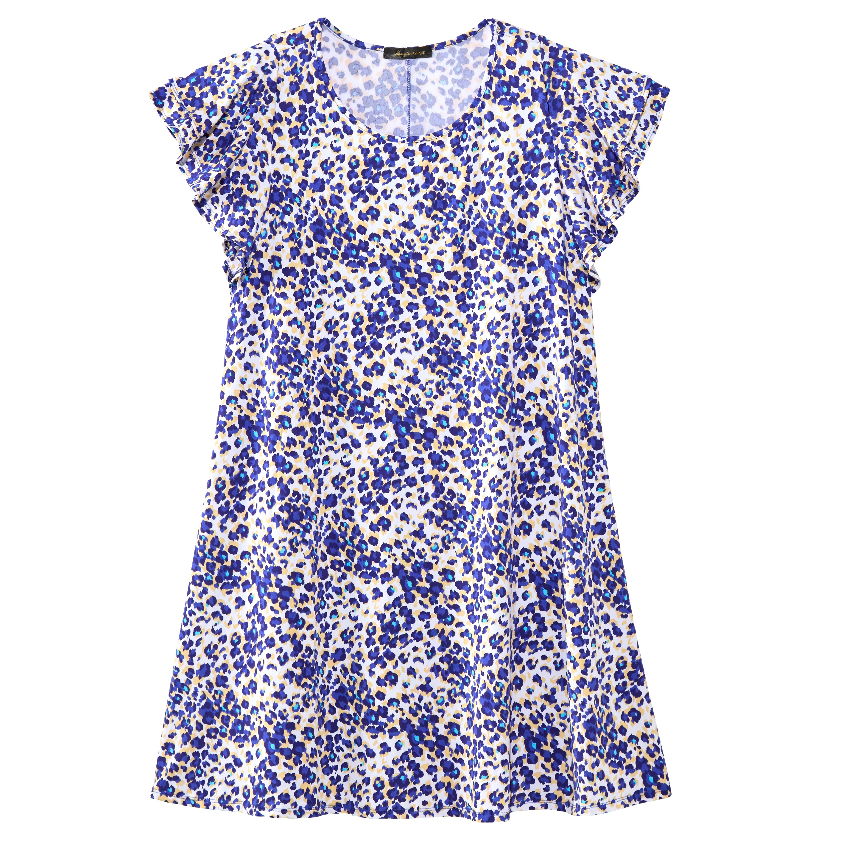 Women's Plus Size Knee-Length Dress with Ruffle Short Sleeve - Image 9