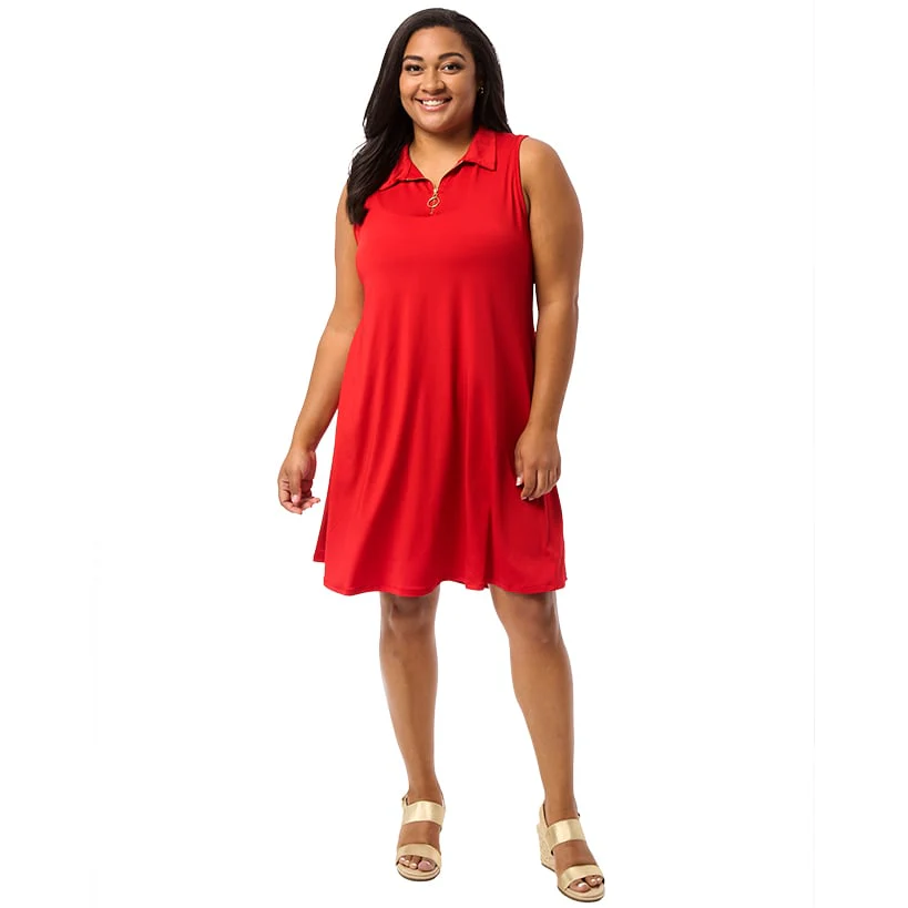 Women's Sleeveless Dress with O-Ring Zip - Image 6