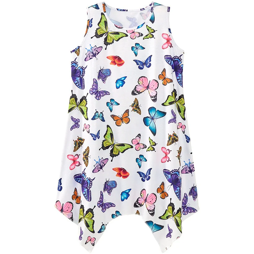 Women's Sleeveless Tank Swing Dress - Butterfly or Sunflower - Image 2