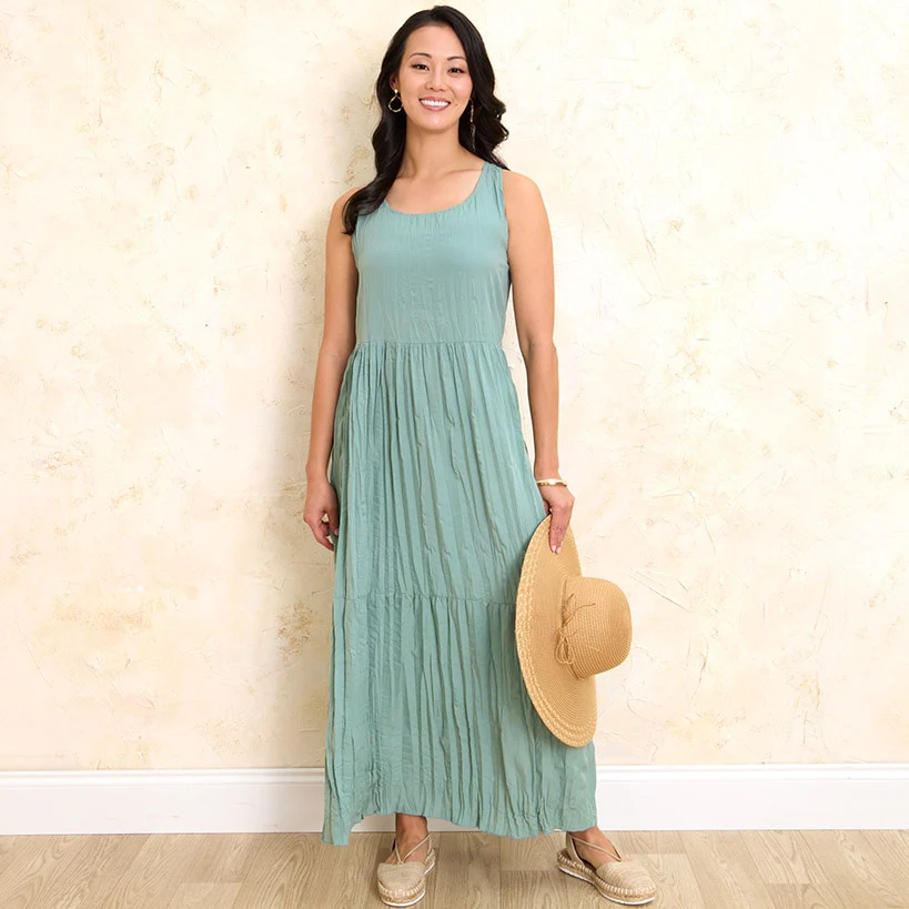 Women's Tiered A-Line Maxi Dress - Image 6