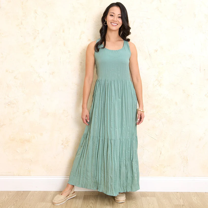 Women's Tiered A-Line Maxi Dress - Image 7