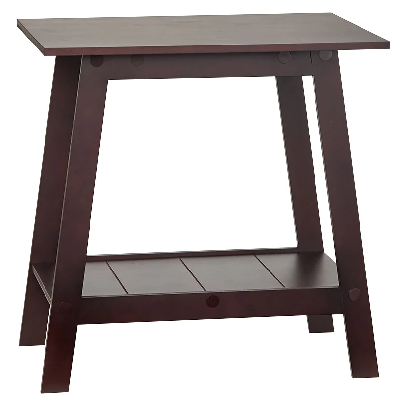 Wood Rectangular 2-Tier Accent Side Table - Walnut or White - Image 2