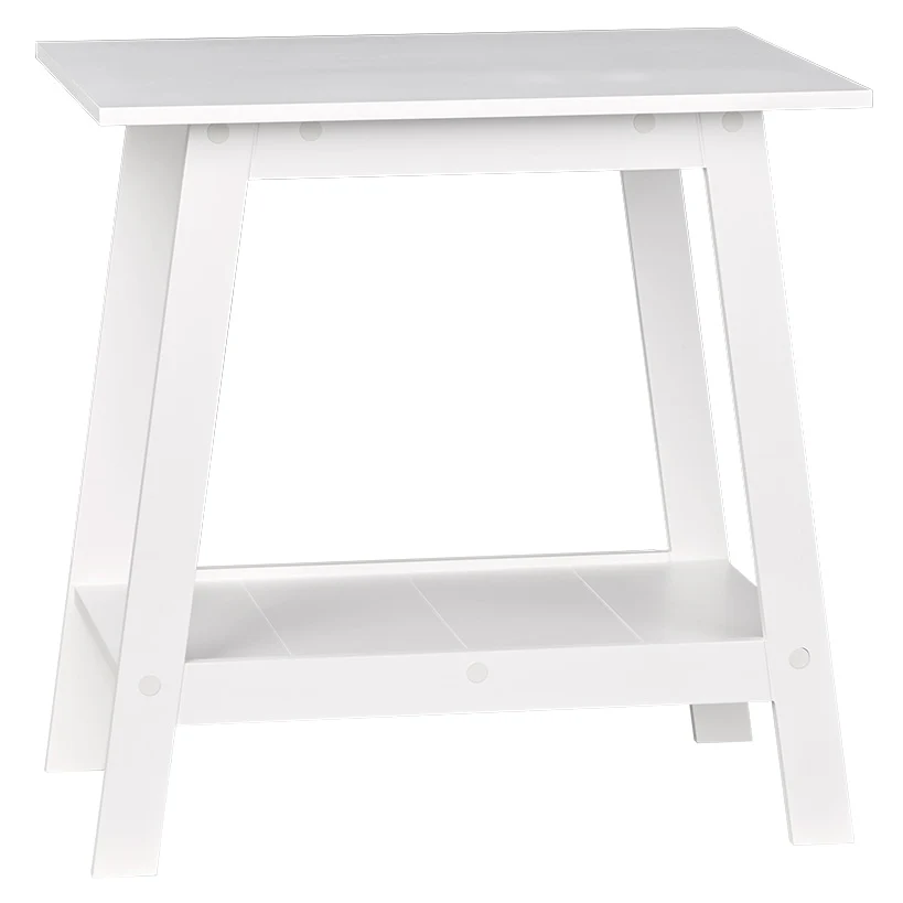 Wood Rectangular 2-Tier Accent Side Table - Walnut or White - Image 4