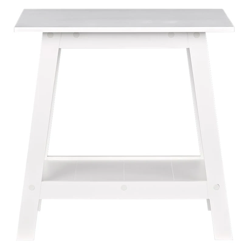 Wood Rectangular 2-Tier Accent Side Table - Walnut or White - Image 6