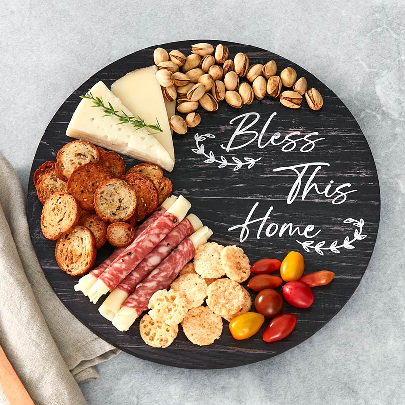 Wood Sentiment Printed 12" Kitchen Countertop Lazy Susan - Image 2