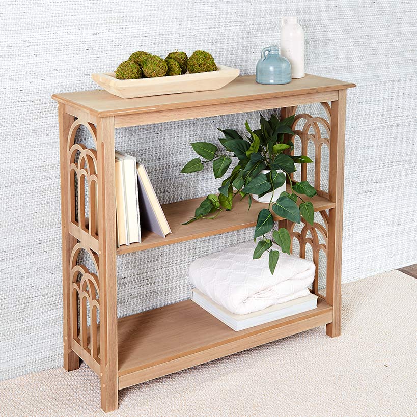 Wooden Console Table with Arched Side Accent - 2-Tier - 30"H - Image 2