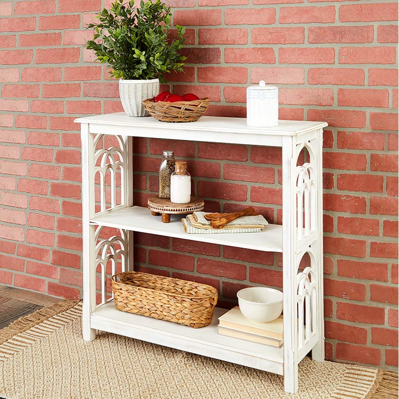 Wooden Console Table with Arched Side Accent - 2-Tier - 30"H - Image 3