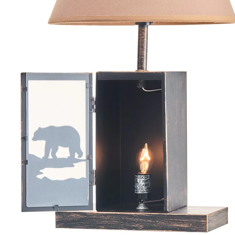 Woodland Animal Silhouette Tabletop Lamp - Bear, Moose, or Wolf - Image 3
