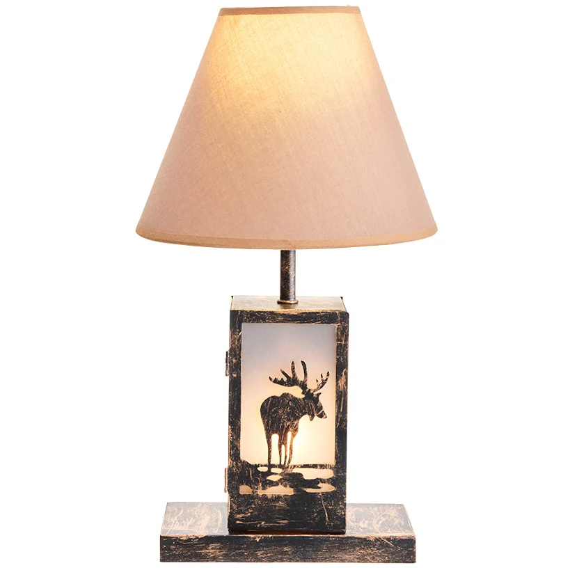 Woodland Animal Silhouette Tabletop Lamp - Bear, Moose, or Wolf - Image 8