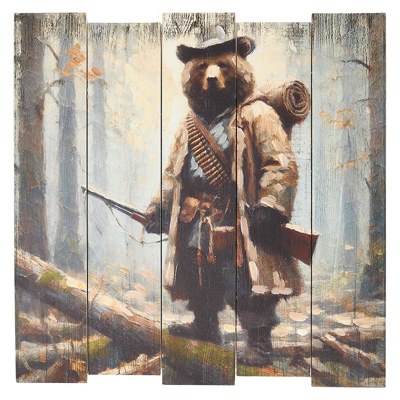 Woodland Bear Plank Wall Art – Rustic Decor for Nature Lovers - Image 6