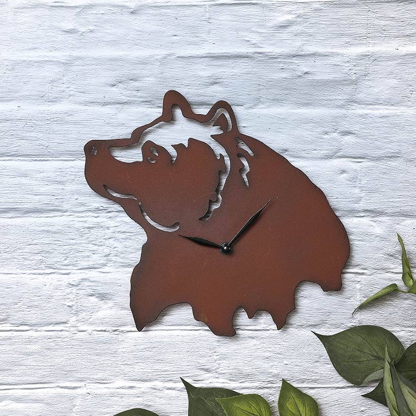 Woodland Clock Animal Silhouette Moose Bear of Eagle - Image 3