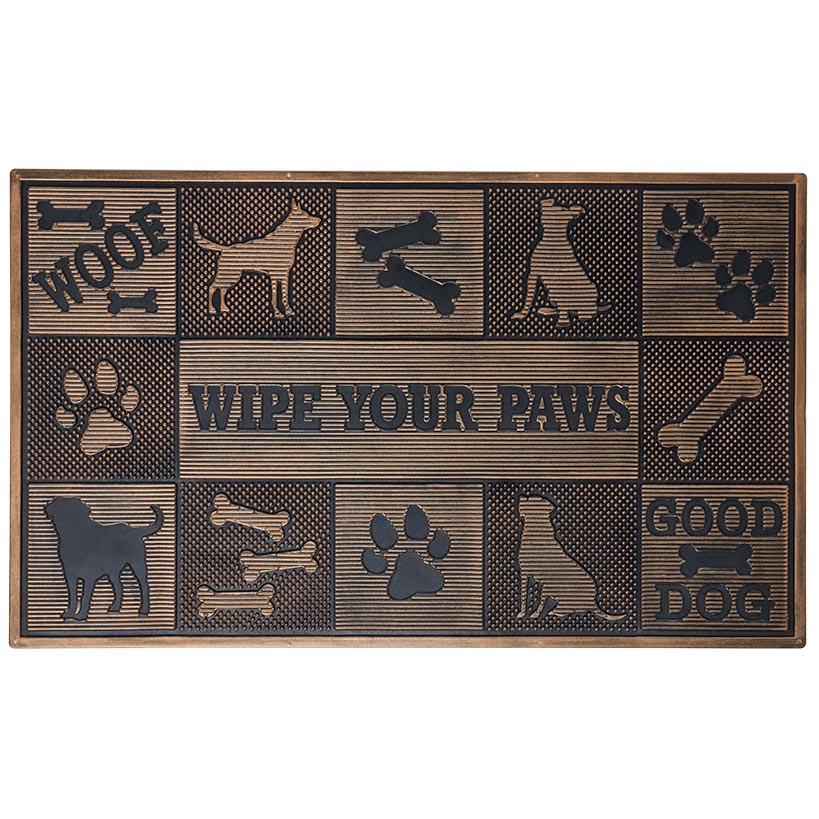 Woof Wipe Your Paws Rubber Doormat - Image 2