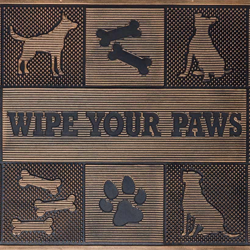 Woof Wipe Your Paws Rubber Doormat - Image 3