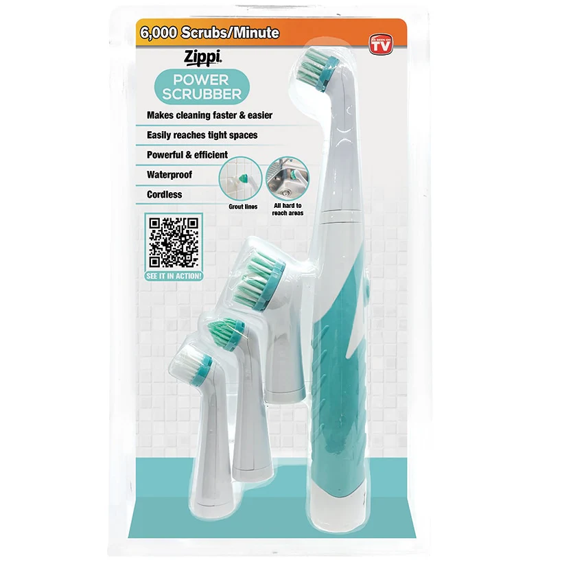 Zippi® Power Scrubber - Effortless Cleaning, 4 Interchangeable Brush Heads - Image 10