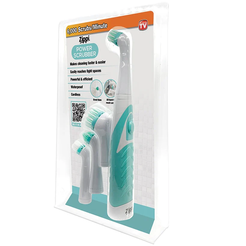 Zippi® Power Scrubber - Effortless Cleaning, 4 Interchangeable Brush Heads - Image 2